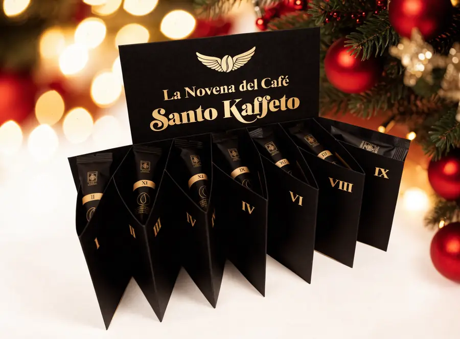 Libro acordeón de la Novena del Café con nueve sobres numerados